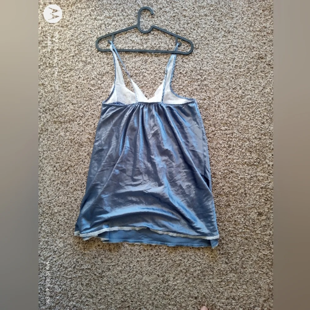 Anthropologie Floral Nikrooz Pearl Lace Slip Vintage Blue Size Medium - Picture 4 of 9
